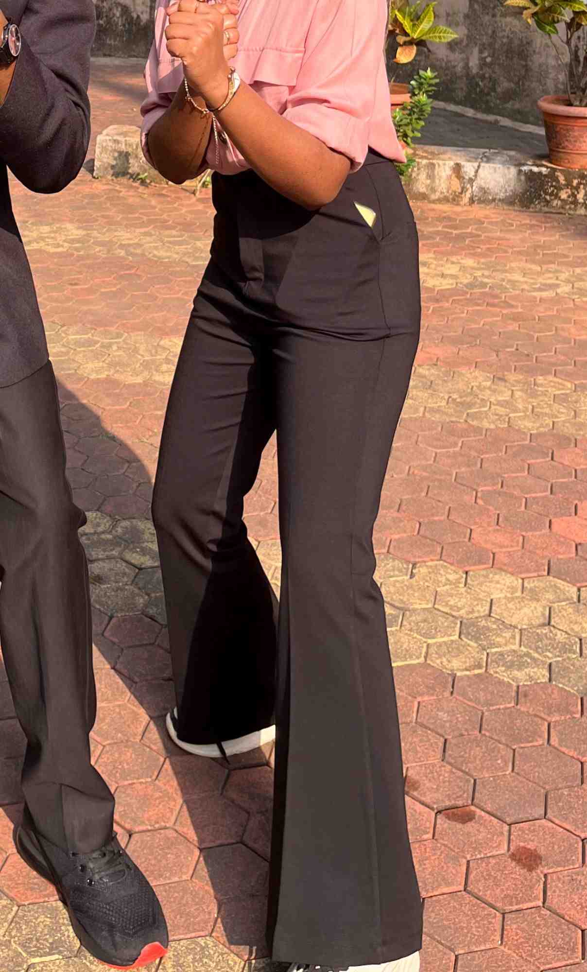 Luxe Beige Bootcut Korean Pants