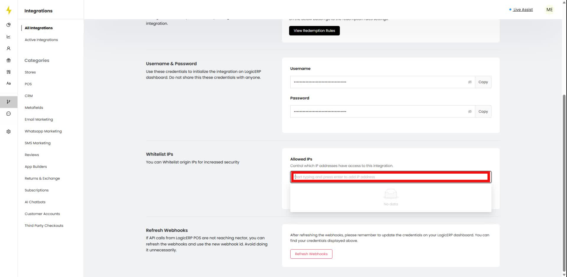 Continue typing the IP address in the highlighted input field.