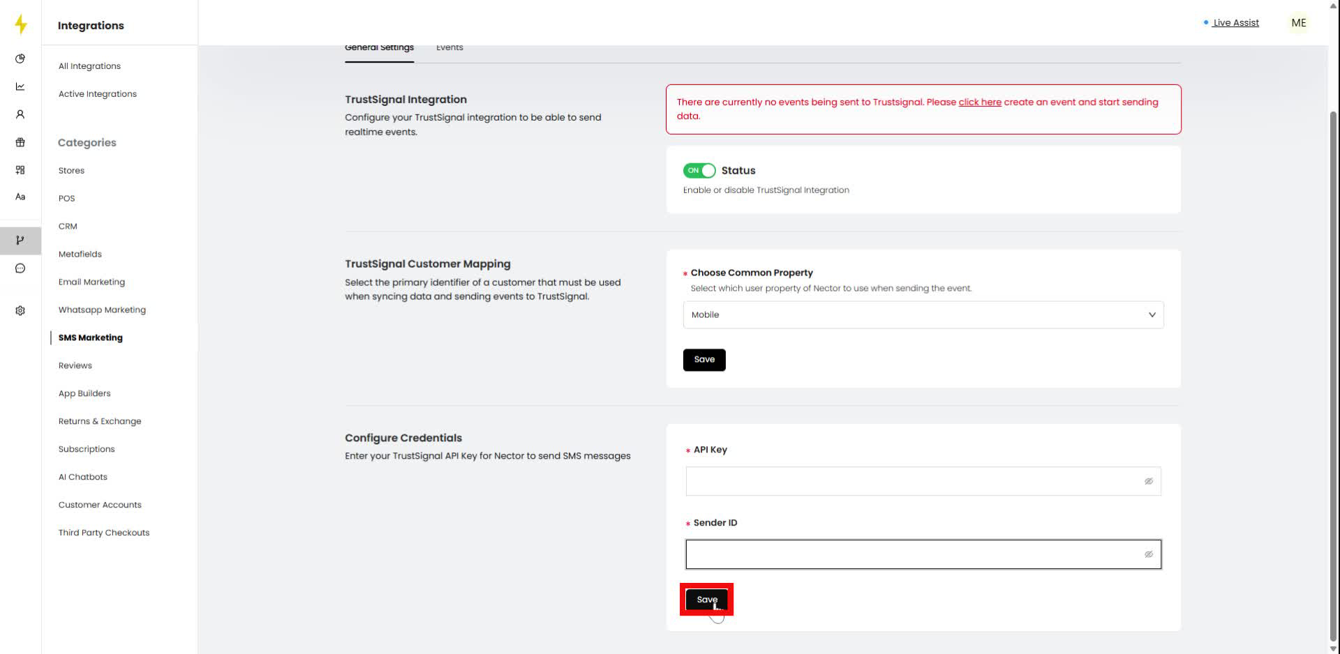 Click the "Save" button to save your changes.